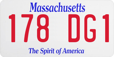 MA license plate 178DG1