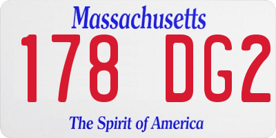 MA license plate 178DG2