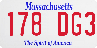 MA license plate 178DG3