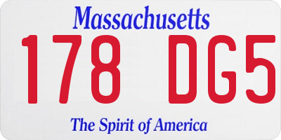 MA license plate 178DG5