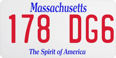 MA license plate 178DG6