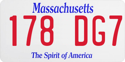 MA license plate 178DG7