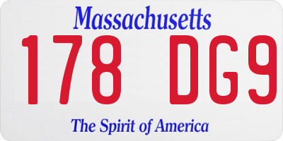 MA license plate 178DG9