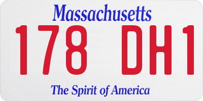 MA license plate 178DH1