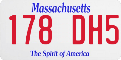 MA license plate 178DH5