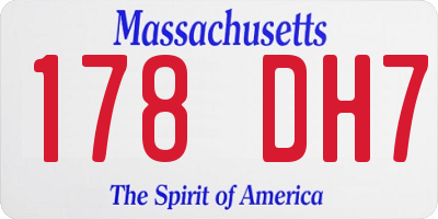 MA license plate 178DH7
