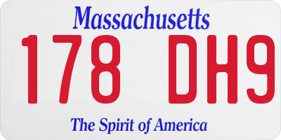 MA license plate 178DH9