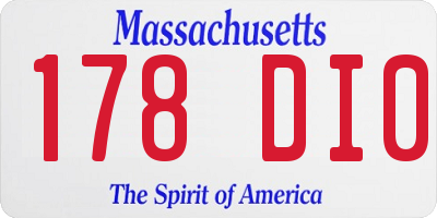 MA license plate 178DI0