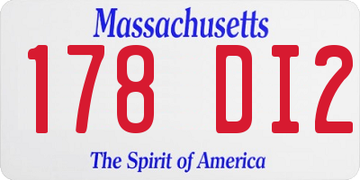 MA license plate 178DI2