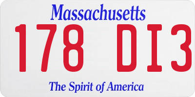 MA license plate 178DI3