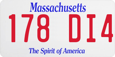 MA license plate 178DI4