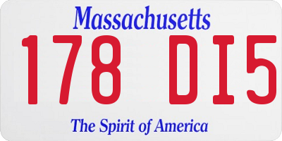 MA license plate 178DI5
