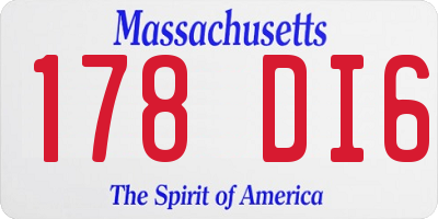 MA license plate 178DI6