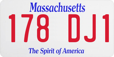 MA license plate 178DJ1