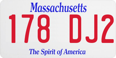 MA license plate 178DJ2
