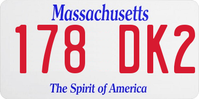 MA license plate 178DK2