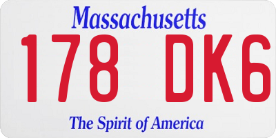 MA license plate 178DK6