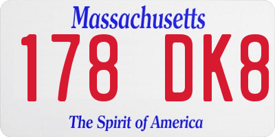 MA license plate 178DK8