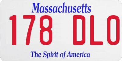 MA license plate 178DL0