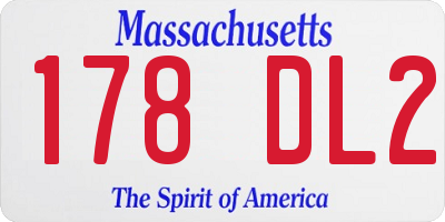 MA license plate 178DL2