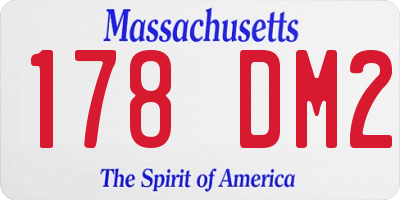 MA license plate 178DM2