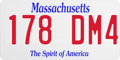 MA license plate 178DM4