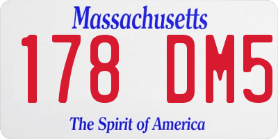 MA license plate 178DM5