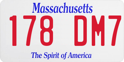 MA license plate 178DM7