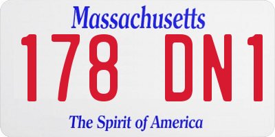 MA license plate 178DN1