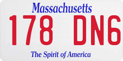 MA license plate 178DN6