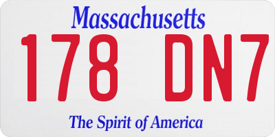 MA license plate 178DN7