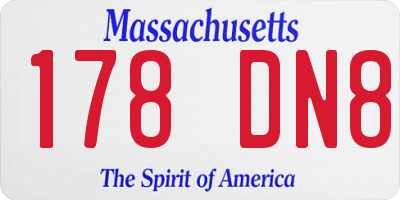 MA license plate 178DN8