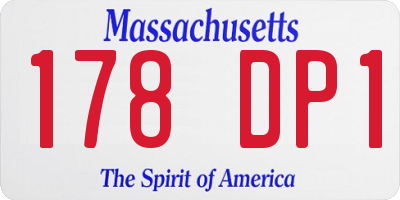 MA license plate 178DP1