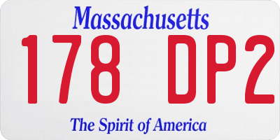 MA license plate 178DP2
