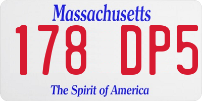 MA license plate 178DP5