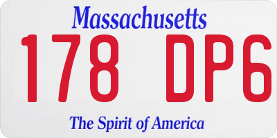 MA license plate 178DP6