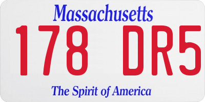 MA license plate 178DR5