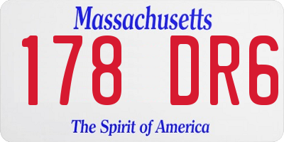 MA license plate 178DR6