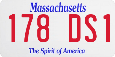 MA license plate 178DS1