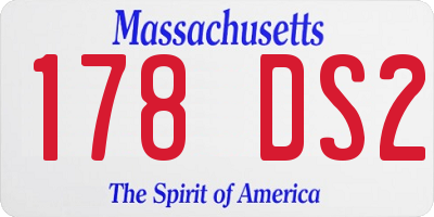 MA license plate 178DS2