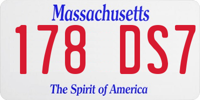 MA license plate 178DS7