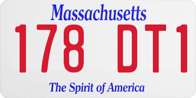 MA license plate 178DT1