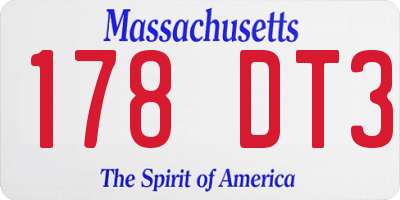 MA license plate 178DT3