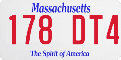 MA license plate 178DT4