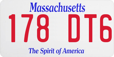 MA license plate 178DT6