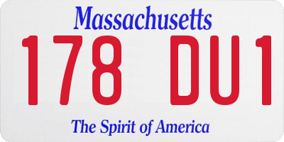 MA license plate 178DU1