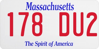 MA license plate 178DU2