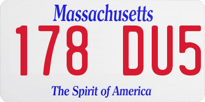 MA license plate 178DU5