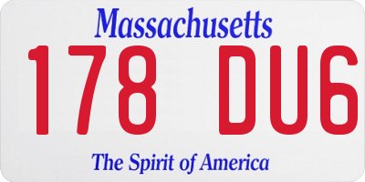 MA license plate 178DU6