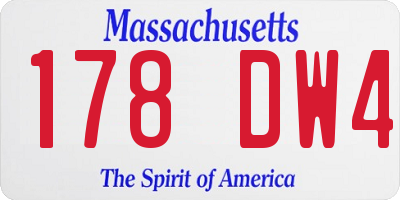 MA license plate 178DW4